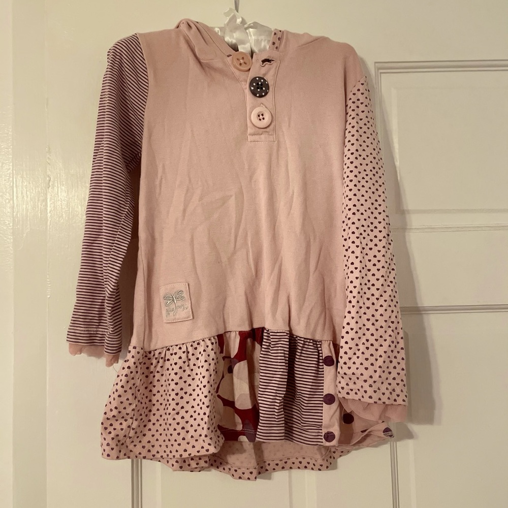 Cute pink and brown girls dress with buttons!!